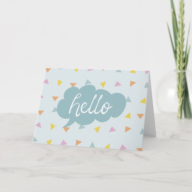 Tarjeta Cute Pastel Hello (Anverso)