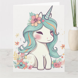 Tarjeta Cute Pastel Kawaii Unicorn