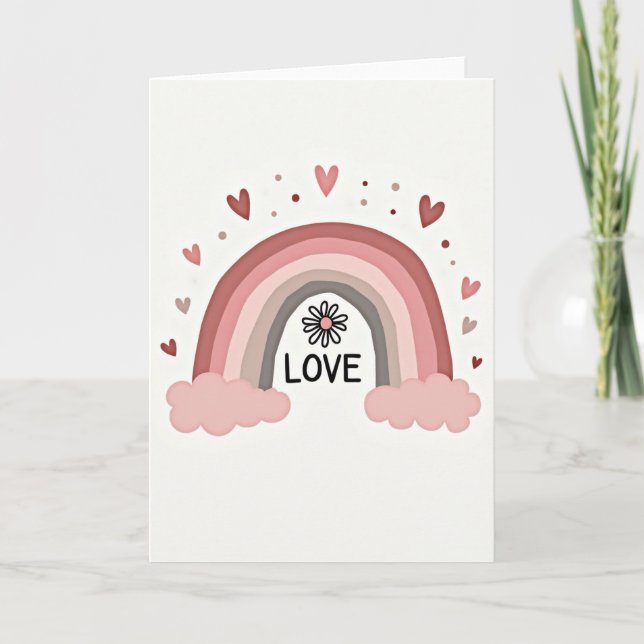 Tarjeta Cute Pastel Rainbow Love Card (Anverso)