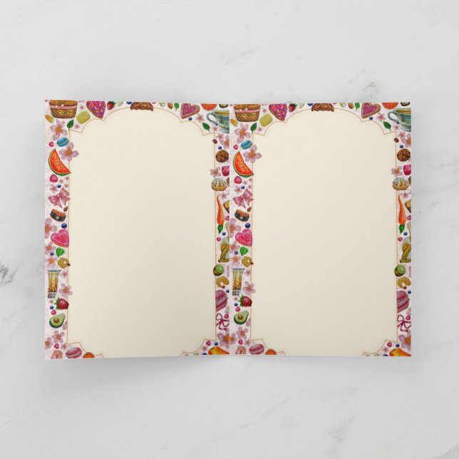 Tarjeta Cute Pastry Confections Sweets (Interior)