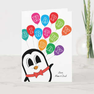Tarjeta Cute penguin Birthday Card