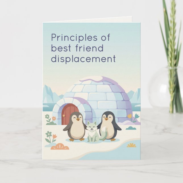 Tarjeta Cute Penguin Fur Baby | Dry Humour New Pet (Anverso)