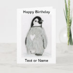 TARJETA CUTE PENGUIN HEART BIRTHDAY CARD DAUGHTER ETC.<br><div class="desc">Tarjeta de cumpleaños única creada a partir de mi obra de arte de un pingüino lindo con corazón,  este pingüino realmente existe!    El texto puede elegirse en la parte delantera y se puede agregar dentro Por favor,  eche un vistazo a mis otros elementos coincidentes.</div>