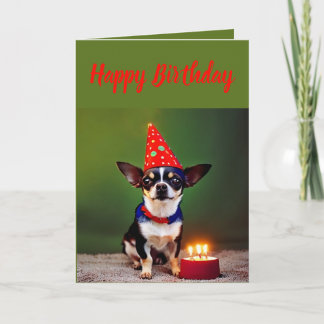 Tarjeta Cute pequeño cumpleaños de Chihuahua