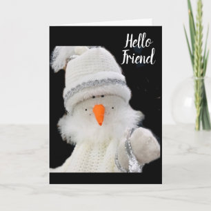 TARJETA CUTE PEQUEÑO SNOWMAN DICE *FELIZ NAVIDAD PARA TI**