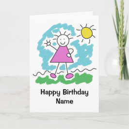 Tarjeta Cute Personalizado Chica Sunny Day Happy Birday Ca