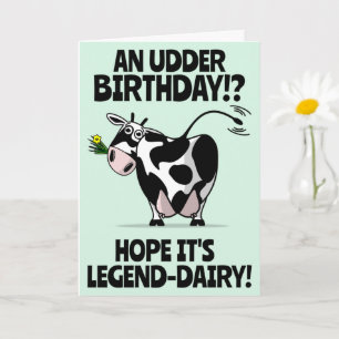 Tarjeta Cute Personalizado Farmyard Cow Feliz cumpleaños