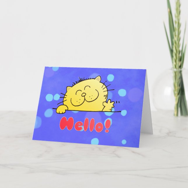 Tarjeta Cute Personalizado Kitty Hello (Anverso)