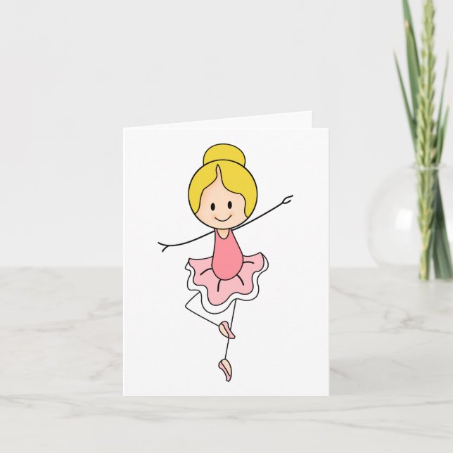 Tarjeta Cute Personalizado Pink Ballerina Genérica Cualqui (Anverso)