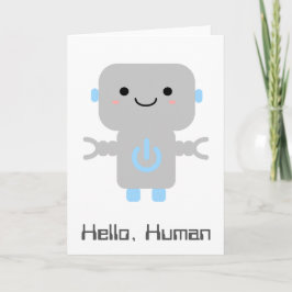 Tarjeta Cute Personalizado Robot | Hola humano