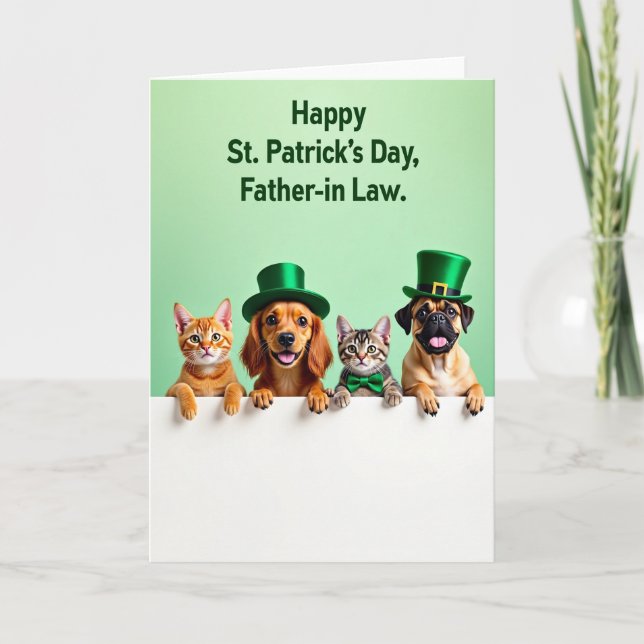 Tarjeta Cute Pets Peek Greeting Card (Anverso)