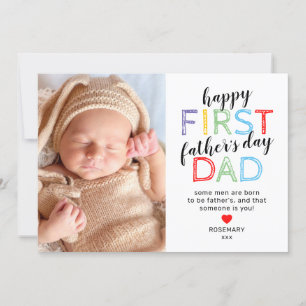 Tarjeta Cute Photo Happy First Father's Day
