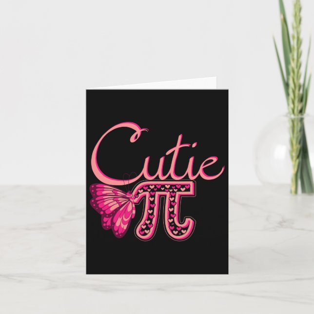 Tarjeta Cute Pi Mariposa Matemática Matemática Festividad  (Anverso)