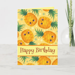Tarjeta Cute Pineapple Happy Birday