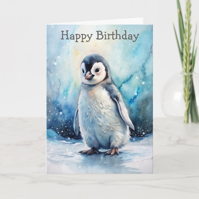 Tarjeta Cute pingüino (Anverso)