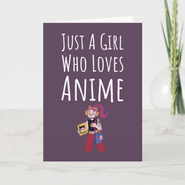 Tarjeta Cute Pink Anime Cards For Baby Girls Kids Otaku (Anverso)