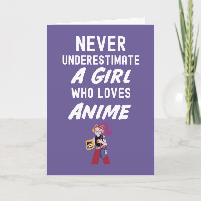 Tarjeta Cute Pink Anime Cards For Girls Kids Kaiwaii Otaku (Anverso)