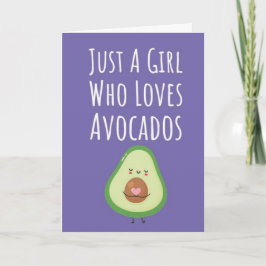 Tarjeta Cute Pink Avocado Cards For Baby Girls Kids Her