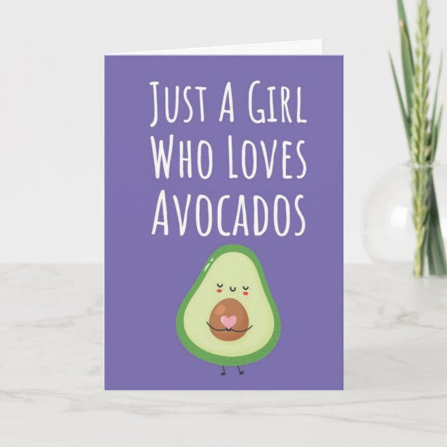 Tarjeta Cute Pink Avocado Cards For Baby Girls Kids Her  (Anverso)