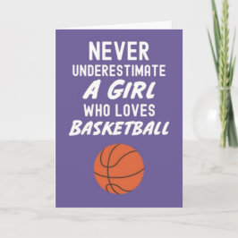 Tarjeta Cute Pink Basketball Cards For Baby Girls Kids 