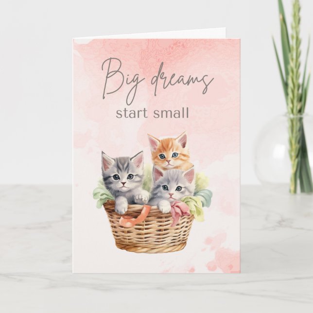 Tarjeta Cute Pink Buena Suerte  (Anverso)