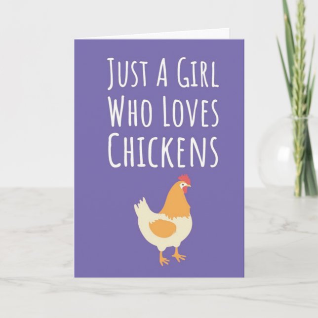 Tarjeta Cute Pink Chicken Cards For Girls Farm Animals Kid (Anverso)