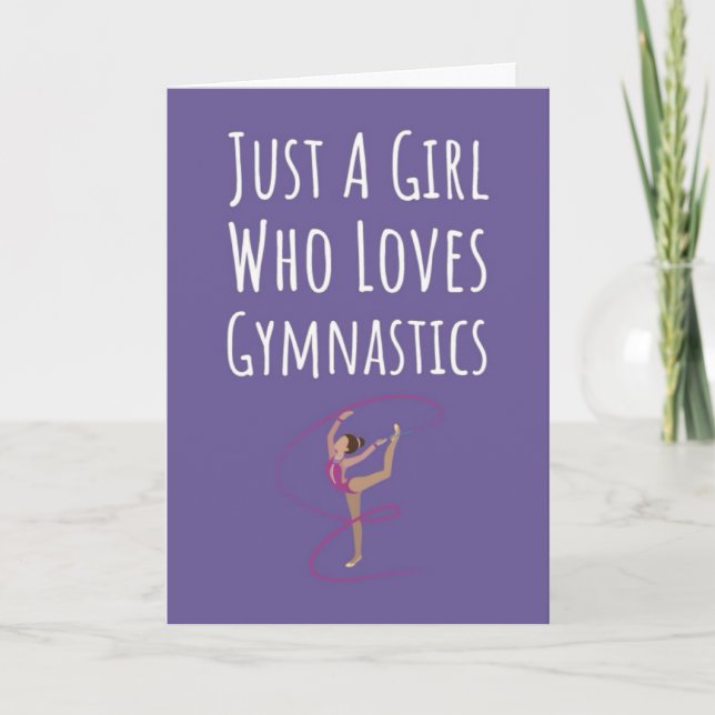 Tarjeta Cute Pink Gymnastics Cards For Baby Girls Kids  (Anverso)