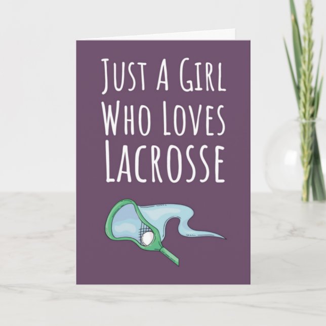 Tarjeta Cute Pink Lacrosse Cards For Baby Girl Kids Player (Anverso)