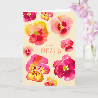 Tarjeta Cute Pink Pansy Bright Floral