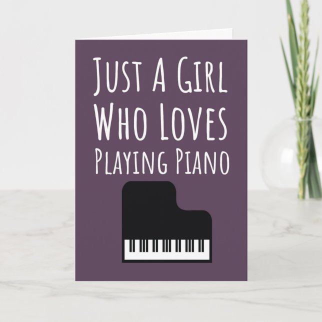 Tarjeta Cute Pink Piano Player Cards For Baby Girl Pianist (Anverso)