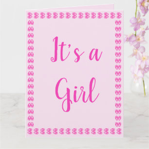 Tarjeta Cute Pink pies de conejito niña bebé Pascua person