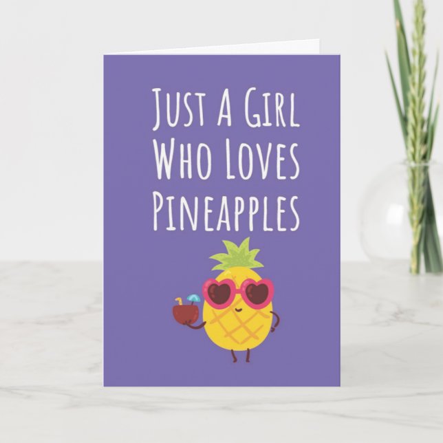 Tarjeta Cute Pink Pineapple Cards For Baby Girls Kid Fruit (Anverso)