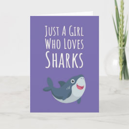 Tarjeta Cute Pink Shark Cards For Baby Girls Kids Ocean