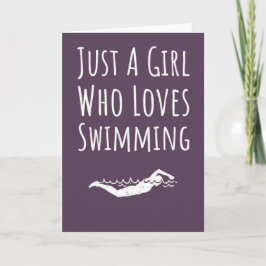 Tarjeta Cute Pink Swimming Cards For Baby Girl Kid Swimmer