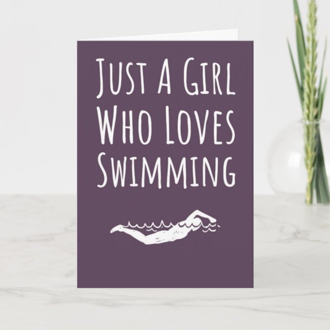 Tarjeta Cute Pink Swimming Cards For Baby Girl Kid Swimmer (Anverso)