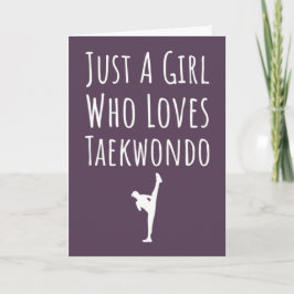 Tarjeta Cute Pink Taekwondo Cards For Baby Girls Kids TKD