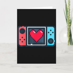 Tarjeta Cute Pixel Heart Gamer Día de San Valentín T Para 