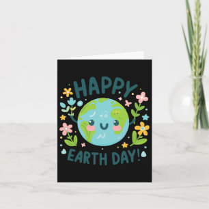Tarjeta Cute Planet Earth Day Cumpleaños Feliz Día de la T