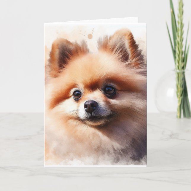 Tarjeta Cute Pomeranian (Anverso)
