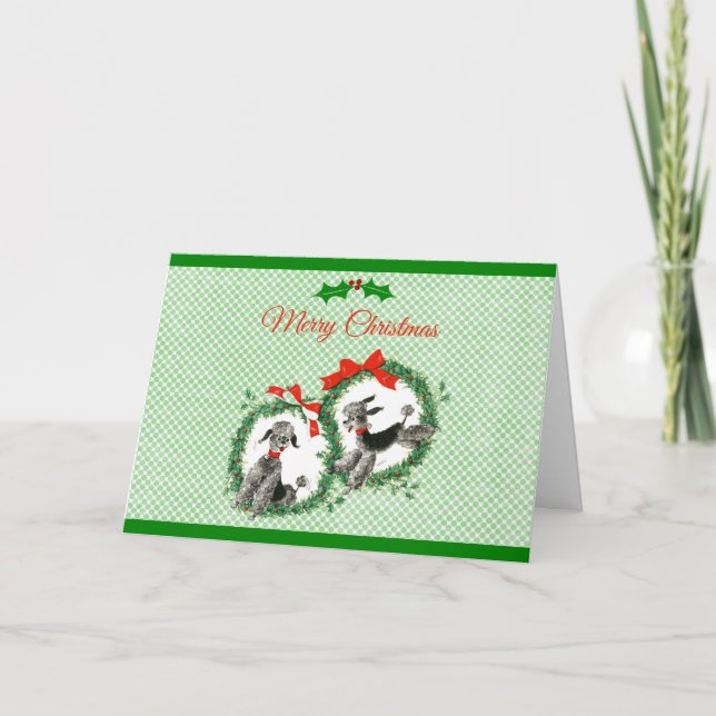 Tarjeta Cute Poodle Perros Mascotas de animales Feliz Navi (Anverso)