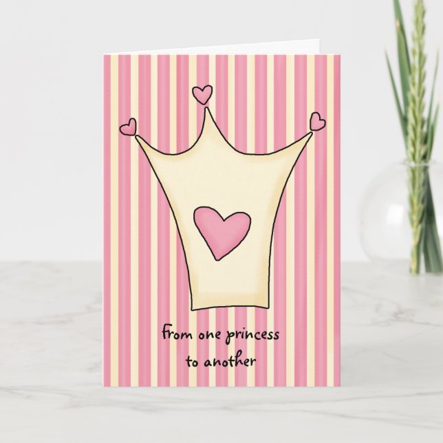 Tarjeta Cute Princess Crown Birday Card (Anverso)
