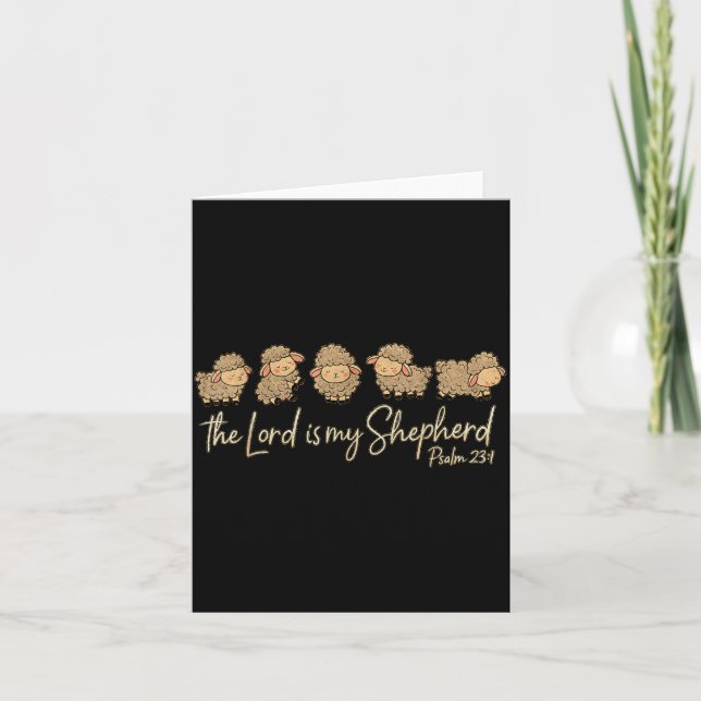 Tarjeta Cute Psalm 23_1 Sheep The Lord Is My Shepherd  (Anverso)