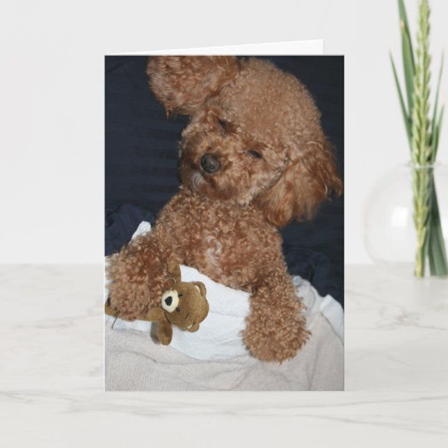 Tarjeta Cute Puppy Birday Card (Anverso)