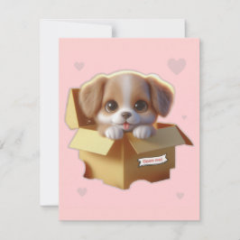Tarjeta Cute Puppy Gift Card | Kawaii Dog Greeting Card