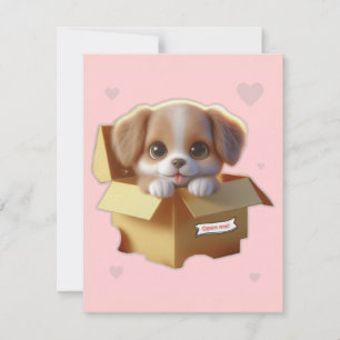 Tarjeta Cute Puppy Gift Card   Kawaii Dog Greeting Card