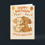 Tarjeta Cute Puppy Hug Birday Card - Adorable Dog Friend<br><div class="desc">Cute Papel Abrazo Tarjeta de Cumpleaños - Adorable Perro Amigos con Globos y Pastel Celebro Celebrar un día especial con sumo cuidado! Esta dulce tarjeta de cumpleaños incluye dos cachorros sonrientes abrazándose rodeados de globos coloridos, confeti y una vela de torta de cumpleaños. El alegre saludo de "Cumpleaños Feliz" y...</div>