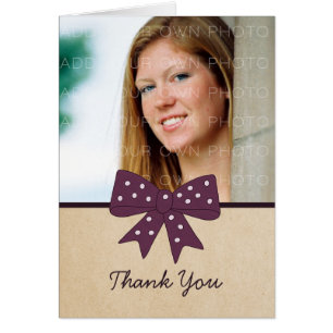Tarjeta Cute Purple Bow Graduation