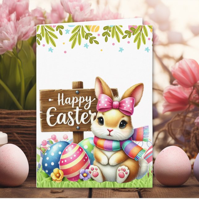 Tarjeta Cute Rabbit 'HAPPY EASTER' Card  (Subido por el creador)