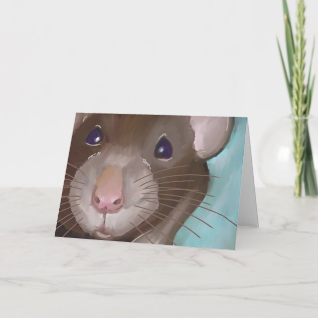 Tarjeta Cute Rat (Anverso)