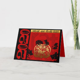 Tarjeta Cute Rat Chinese Year 2020 Zodiac Birthday HGC